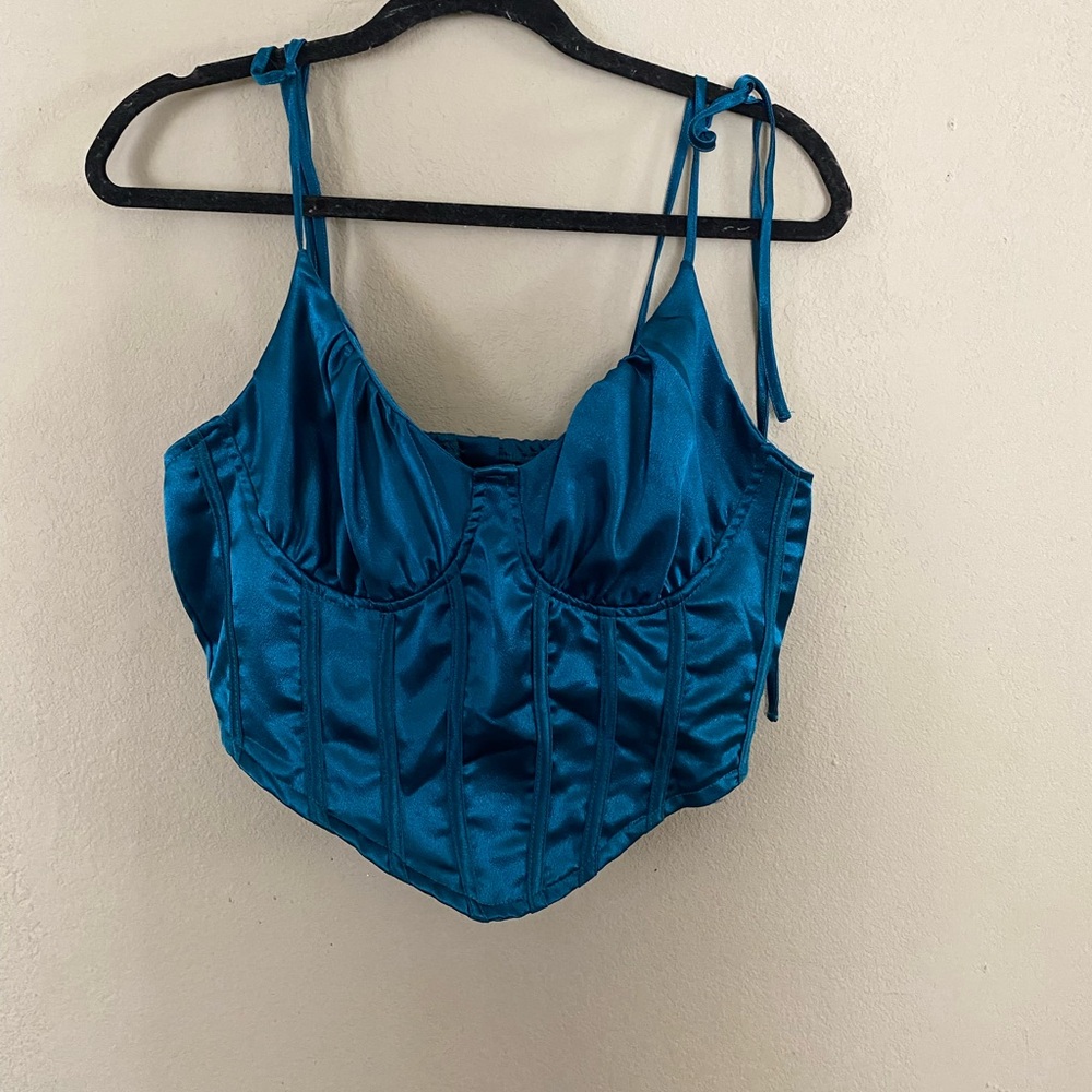 Blue SHEIN corset top